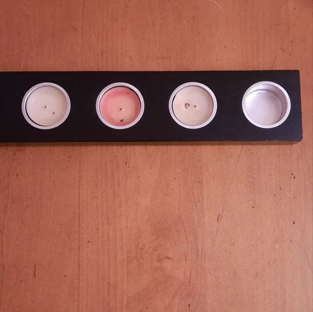 IKEA Black Wood 7 Tealight Holder